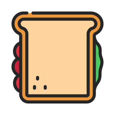 Sandviç simgesi, vektör illüstrasyonu