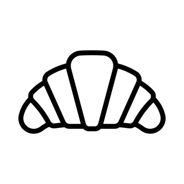 Kruvasan yassı ikon vektör çizimi 