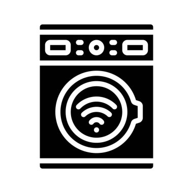 çamaşır makinesi ikon vektör çizimi