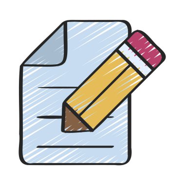 Belge simgesi, vektör illüstrasyonunu düzenle 