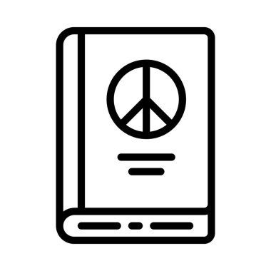 Barış Kitabı simgesi, vektör illüstrasyonu