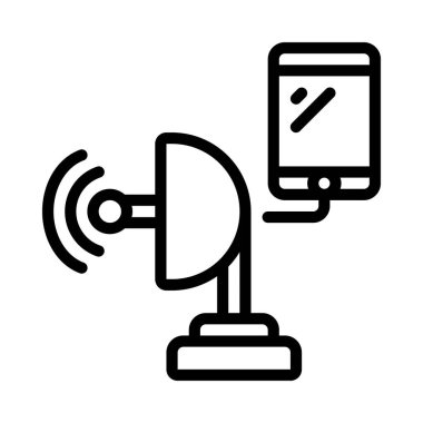Uydu Telefon simgesi vektör illüstrasyonu 