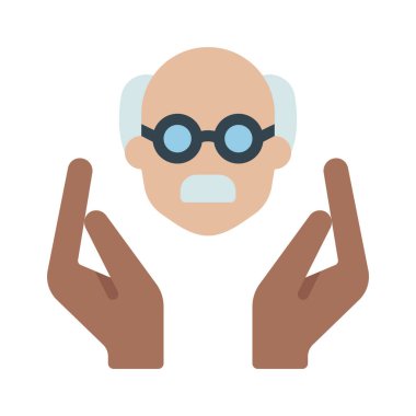 Yaşlıları Koru Web simgesi vektör resimlemesi