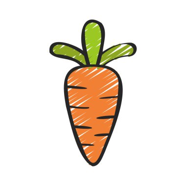  Havuç vektör simgesi. Beyaz arkaplanda basit vektör sembolü