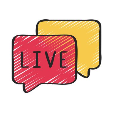 Canlı Sohbet simgesi vektör çizimi 