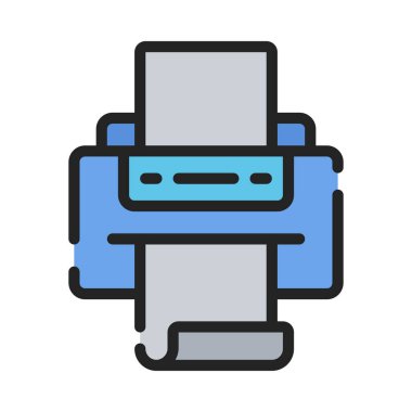 Yazıcı simgesi, basit web illüstrasyonu