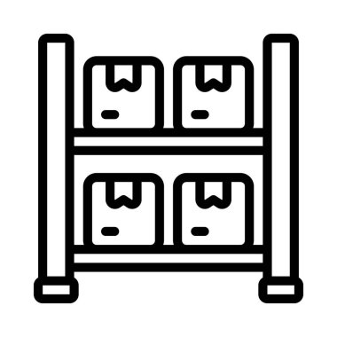 Depo raf simgesi, vektör illüstrasyonu 