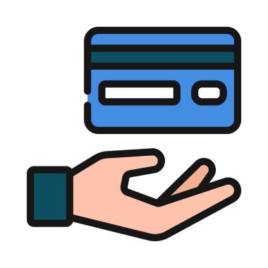 Kredi kartı web simgesi vektör illüstrasyonu