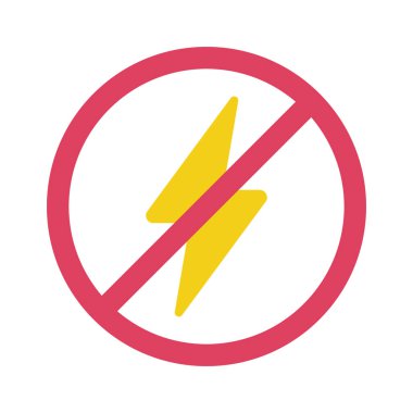 Elektrik Web simgesi vektör illüstrasyonu yok 