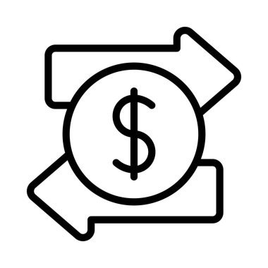 Aktarım Para web simgesi düz tasarım, vektör illüstrasyonu                                                  