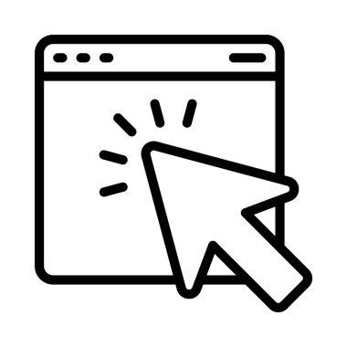 Web Sitesi Web simgesi vektör illüstrasyonuna tıklıyor