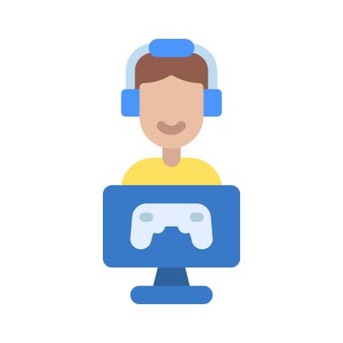 Erkek Oyuncu web simgesi vektör illüstrasyonu
