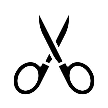 Beyaz arka plan üzerinde simge vektör çizim makas 