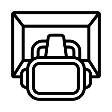 VR Oda simgesi, vektör illüstrasyonu basit tasarım