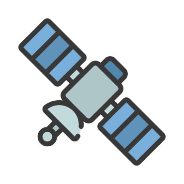 Uzay Uydu simgesi, vektör illüstrasyonu  