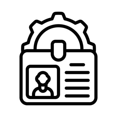 Kimlik Yönetimi web simgesi vektör illüstrasyonu