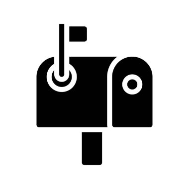 Kapatılan Posta Kutusu düz simgesi, vektör illüstrasyonu 