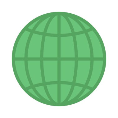 Beyaz arkaplanda dünya simgesi vektör illüstrasyonu 