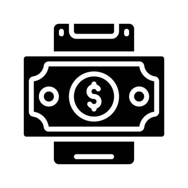 Mobil Finans simgesi, vektör illüstrasyonu basit tasarım