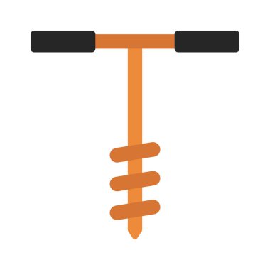 El Sahası Matkabı düz simgesi, vektör illüstrasyonu 