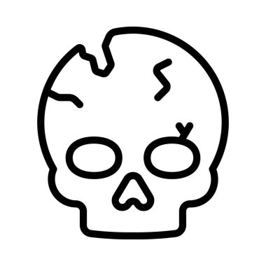 Beyaz arka plan üzerinde kafatası şeffaf işareti izole kafatası simge vektör