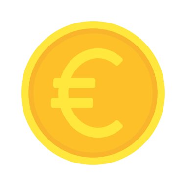 Euro Para ikonu. vektör düz illüstrasyon.      
