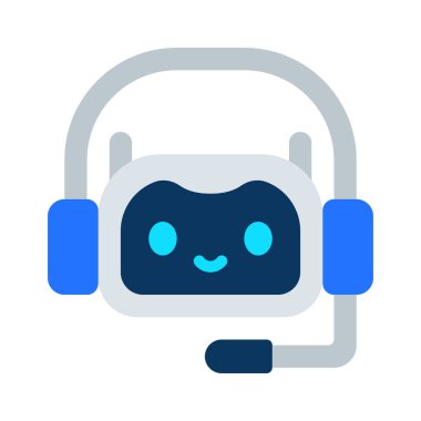 AI Sohbet Desteği Web simgesi vektör illüstrasyonu