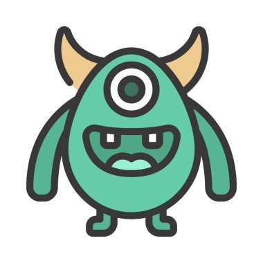 Beyaz arkaplanda canavar vektör çizimi 