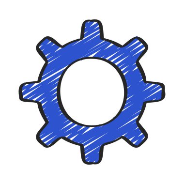 Beyaz arkaplanda çark vektör simgesi  