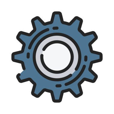 Beyaz arkaplanda Cog vektör simgesi  