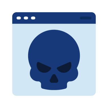 Web sitesi vektör simgesine kafatası karalaması