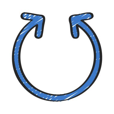 Çift uçlu Çember Ok web simgesi vektör çizimi