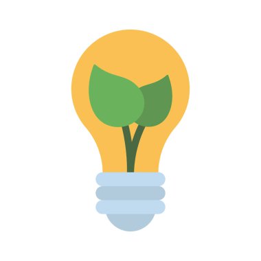 Eko ampul simgesi, vektör illüstrasyonu