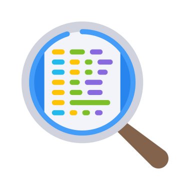 Kod Kodu simgesi, vektör illüstrasyonunu incele                                                   