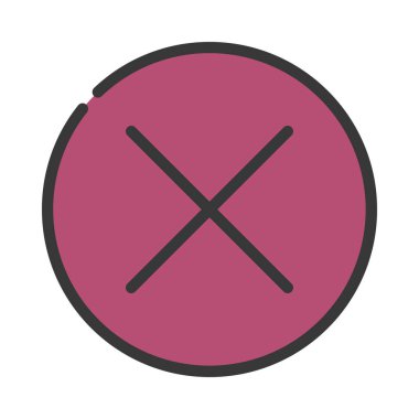 çapraz düz simge, vektör çizimi 