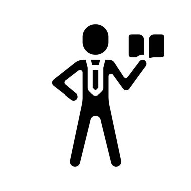 Kişi Okuma Kitabı düz simgesi, vektör illüstrasyonu 