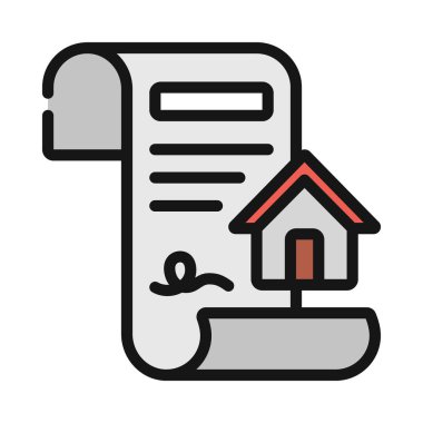 Ev Sözleşmesi simgesi, vektör illüstrasyonu  