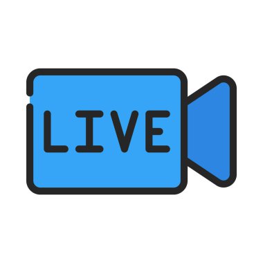 Canlı Video Web ikonu vektör illüstrasyonu