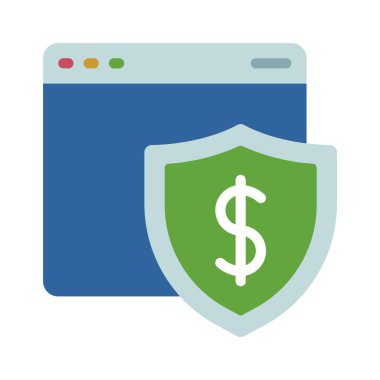 Web sitesi Para Koruma simgesi, vektör illüstrasyonu
