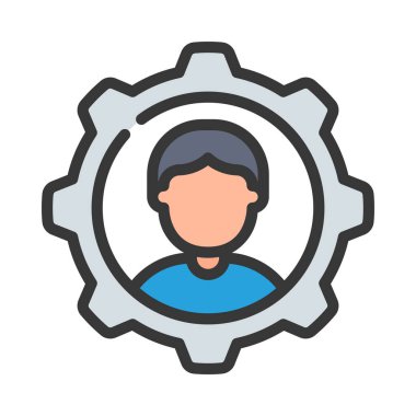 People Management web simgesi vektör illüstrasyonu