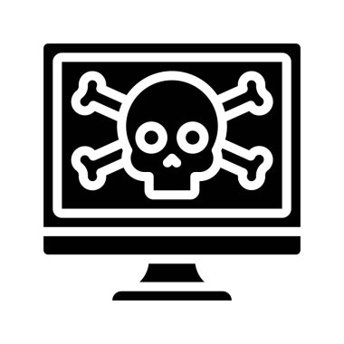 Bilgisayar Ölüm simgesi, vektör illüstrasyonu 