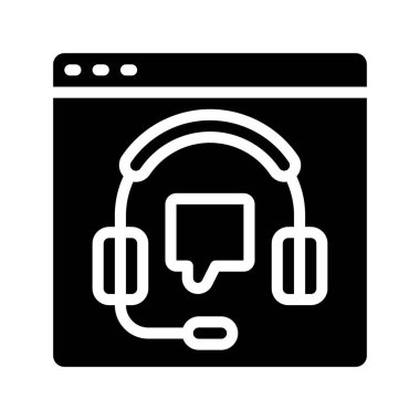 Çevrimiçi Destek Web simgesi vektör çizimi
