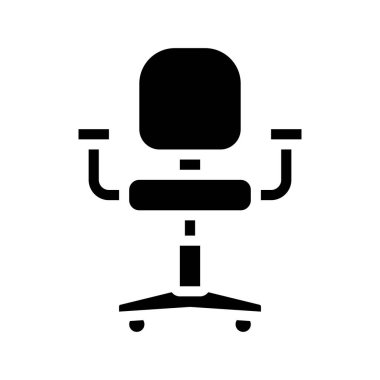 ofis sandalyesi ikon vektör illüstrasyonu