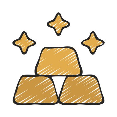 altın külçelerini kutsal kişilerin resmi, vektör çizim