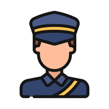 Güvenlik Adamı Avatar web simgesi vektör illüstrasyonu