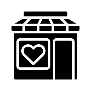 Charity Shop web simgesi vektör illüstrasyonu