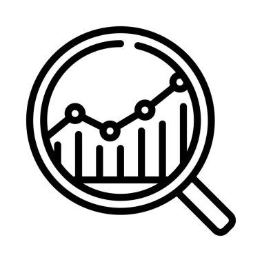 Pazar Araştırması düz simgesi, vektör illüstrasyonu
