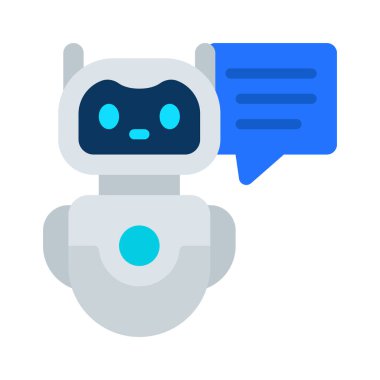 Sohbet robotu web simgesi, vektör illüstrasyonu           