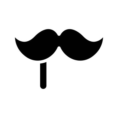 Bıyık Fotoğrafı Booth Web simgesi vektör illüstrasyonu