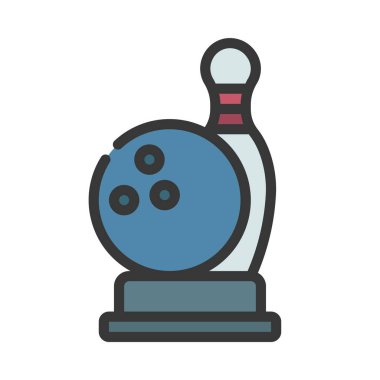 Bowling Ödülü vektör simgesi düz simgesi 